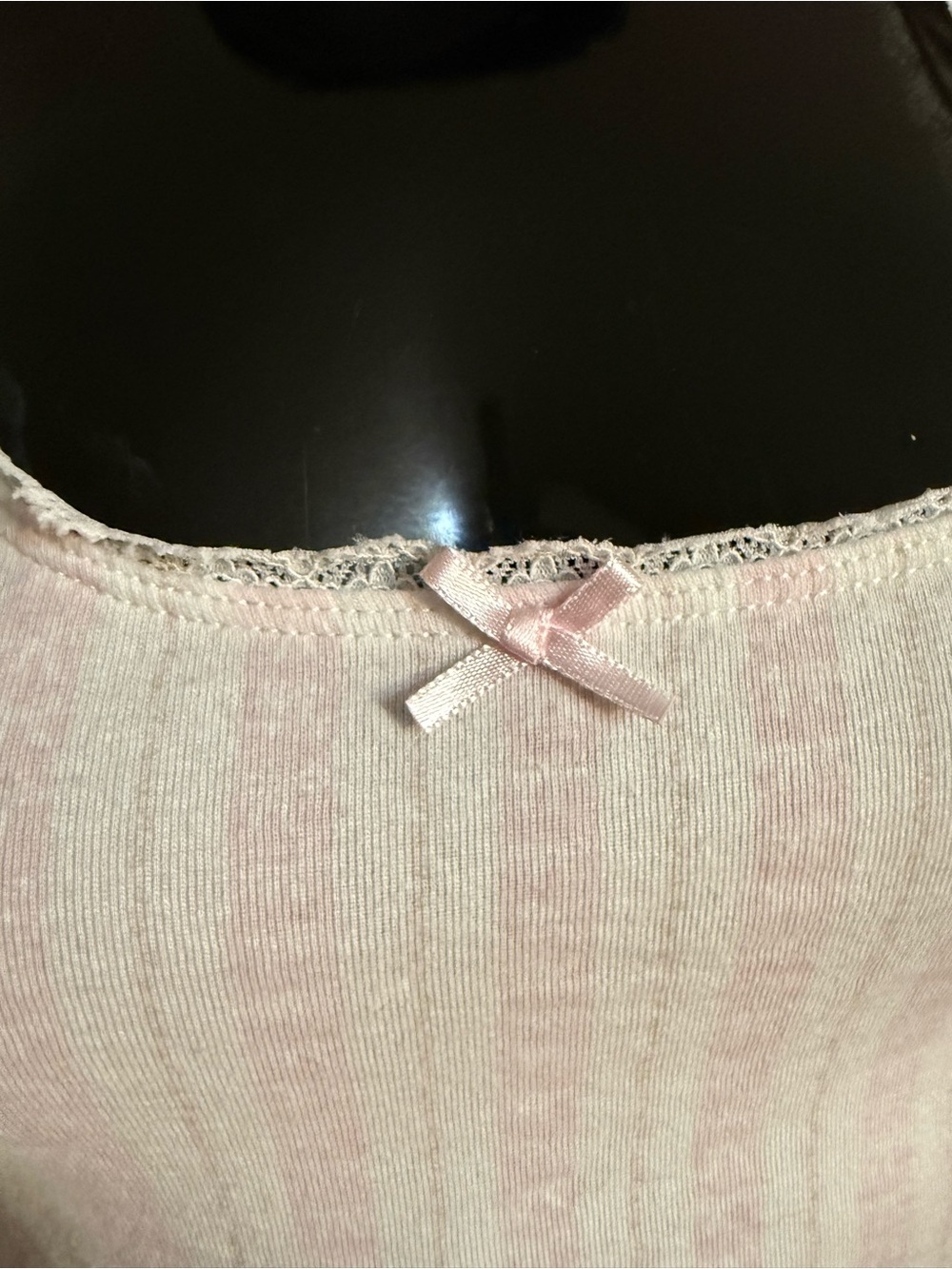 Pink Ribbed Lace-Trim Tank Top - Picture 6 of 8